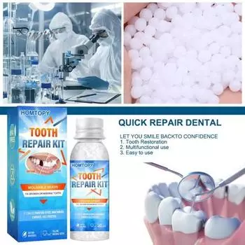 1 комплект комплекта для ремонта зубов для женщин и мужчин, набор для замены временных зубов, формованные термофиксирующие бусины для заполнения, исправления отсутствующего и сломанного зуба или B