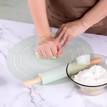 1 комплект кондитерских валиков с антипригарным покрытием, кухонные принадлежности, долговечная подушечка для замешивания теста со скалкой, набор, практичное широкое применение S синий