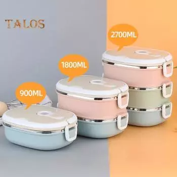 1 комплект, контейнер для бенто, большая емкость, термостойкий, без BPA, полезный, для студентов, рабочих, контейнер для еды, пикника, товары для улицы Triple Layer