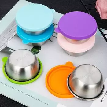 1 комплект, контейнер для соуса с крышкой, хорошая герметичность, нержавеющий, не содержит BPA, миска для макания в горячий горшок, маленькая чашка для соуса, бытовые принадлежности оранжевый