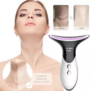 1 комплект косметического устройства для шеи, уменьшение двойного подбородка, лифтинг лица, вибрационный массажер для шеи, нагревательный массажер со светодиодным фотоном, подтяжка кожи против морщин YSL