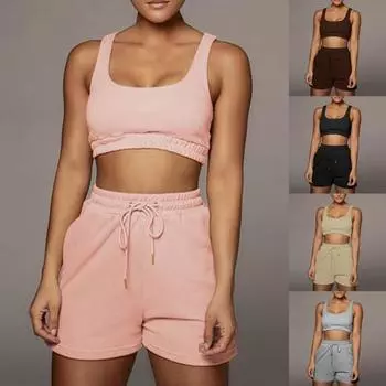 1 комплект, костюм для йоги, двойной жилет, сильный пот, поглощающий полиэстер, дышащий, обтягивающий спортивный костюм для занятий спортом