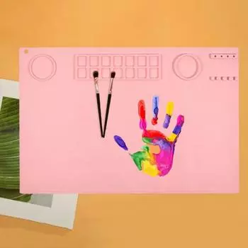 1 комплект, коврик для рисования, водонепроницаемый, эластичный, складной, против царапин, DIY, силиконовый рифленый дизайн, коврик для рисования, школьные аксессуары серый