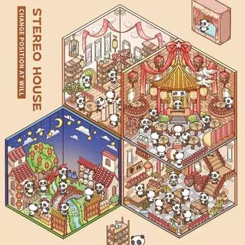 1 комплект креативных наклеек для домашних животных 3D милые мультяшные наклейки для ландшафтного дизайна модные наклейки с пандой Kawaii подарки A3