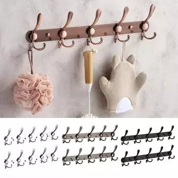 1 комплект крючок для одежды, сумка из нержавеющей стали, вешалка для шарфа, компактная настенная вешалка с тремя челюстями, крючок для дома красный