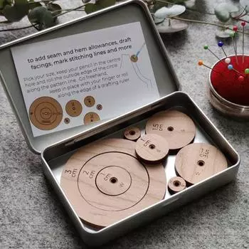 1 комплект кругов для швов с картонной коробкой для пэчворка, круговой круг для трассировки A
