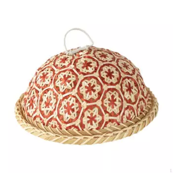 1 комплект, крышка для еды, бамбуковая корзина, портативный практичный кухонный гаджет, сервировочное блюдо для ресторана красный