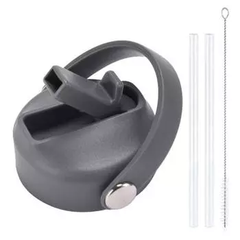 1 комплект крышки для бутылки с водой с соломинкой и щеткой, не содержащая бисфенол-А пищевая пластиковая крышка для стакана с ручкой, портативные сменные соломенные колпачки для занятий спортом на открытом воздухе