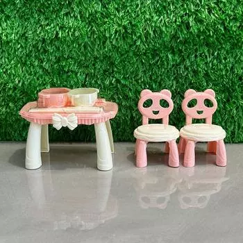 1 комплект кухонных принадлежностей для кукольного домика, миниатюрный обеденный стол, стул, модель миски и палочки для еды, набор мини-мебели, модель декора, игрушка
