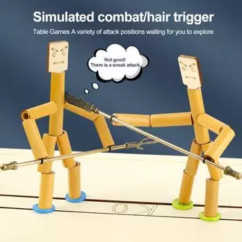 1 комплект, куклы для фехтования, мужские игрушки, деревянный бамбук ручной работы, интерактивный бамбуковый игровой набор для детей