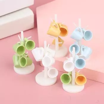 1 комплект кукольного домика, мини-подстаканник, простой держатель для чашки с водой, миниатюрная еда, игровой напиток жёлтый