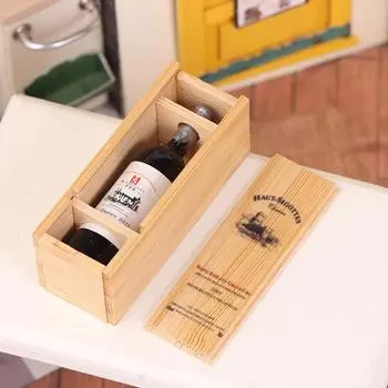 1 комплект кукольного домика, миниатюрная имитация красного вина, модель коробки для еды, аксессуары для декора кукольного домика, детские игрушки для ролевых игр