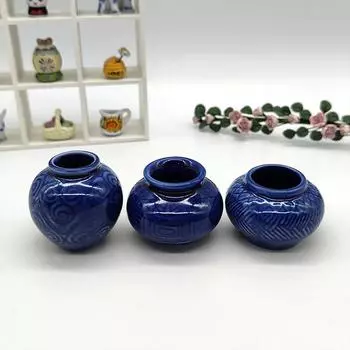 1 комплект кукольных мини-керамических баночек, модель домашнего декора, игрушка, миниатюрные поделки, настольные украшения для кукольного домика, микроландшафтный декор One size