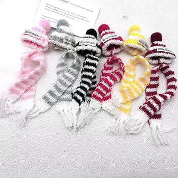 1 комплект кукольных мини-рождественских шапок, шарфов, вязаных шапок, шапок с помпоном для кукольного домика, рождественских украшений для кукол, аксессуаров для кукол