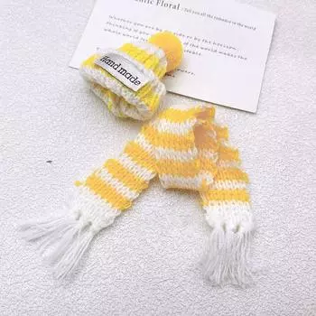 1 комплект кукольных мини-рождественских шапок, шарфов, вязаных шапок, шапок с помпоном для кукольного домика, рождественских украшений для кукол, аксессуаров для кукол