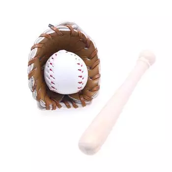 1 комплект кукольный домик бейсбольная бита перчатка мини-симуляция спортивная модель украшения миниатюры игрушки красный