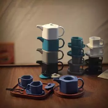 1 комплект, кукольный домик, чай, красивые декоративные компактные полезные миниатюрные чашки, мини-кукольный дом, декор для гостиной для развлечений M белый