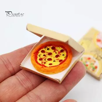 1 комплект, кукольный домик для пиццы, высокая реставрация, трехмерное реалистичное украшение, микропейзаж, миниатюрная модель пиццы, набор кукольных домиков, поставки Sets