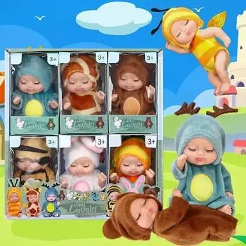 1 комплект кукол-симуляций принцесс, игрушка для детей, куклы Kawaii, подарок для девочки, кукла, мультяшная игрушка в виде животного, мини-серия милых спящих детей
