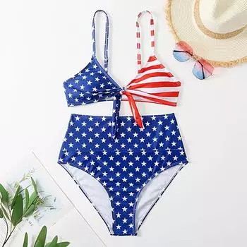 1 комплект купальный костюм, комплект бикини из двух частей с мягкой подкладкой и леопардовым цветочным принтом на шнуровке L