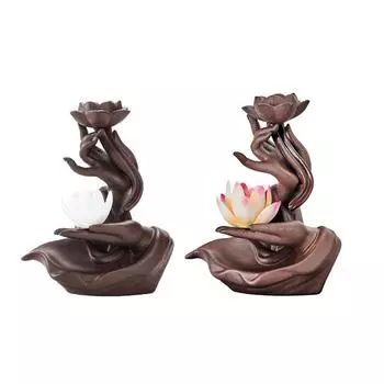 1 комплект курильницы в форме лотоса в форме дракона дзен-буддийская ручная курильница с обратным потоком курильница для благовоний