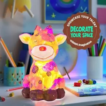 1 комплект лампы Paint Your Own Bear с 12 цветами пигментов, палитрой кисточек, фартуком для детей, сделай сам, цветная картина, животное, ночник, обучающая игрушка A