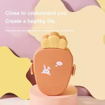 1 комплект ланч-бокса, индивидуальная сетка, многоцелевой пластиковый очаровательный контейнер для обеда в форме моркови, домашний контейнер жёлтый