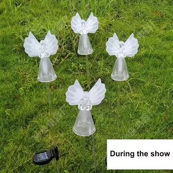1 комплект, ландшафтная лампа, неяркая, улучшающая атмосферу, белый цвет, великолепный милый ангельский стиль, газон на солнечной батарее, светильник для дома