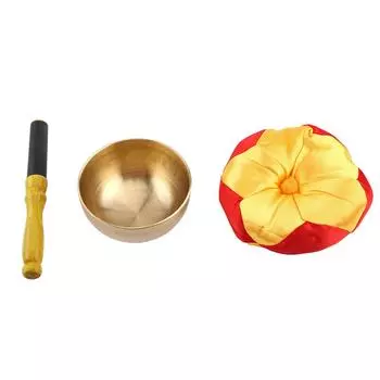 1 комплект латунной поющей чаши для медитации в тибетском буддизме с подушкой для рукоделия