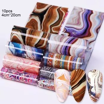 1 комплект лазерной фольги для ногтей «Звездное небо» переводная наклейка для дизайна ногтей «сделай сам» маникюрный инструмент 10Pc/Set