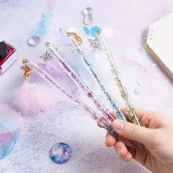 1 комплект, легкая ручка для гладкого письма, практичная ручка «Ловец снов», перьевая ручка с кристаллами, ручка для подписи синий