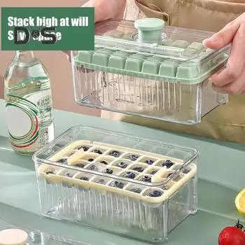 1 комплект легких форм для форм для льда, пищевая практичная форма для изготовления льда с лопаткой зелёный