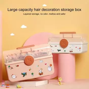 1 комплект, легкий, прозрачный, складной, кольцо для волос, настольный ящик для хранения, футляр для хранения ювелирных изделий L розовый