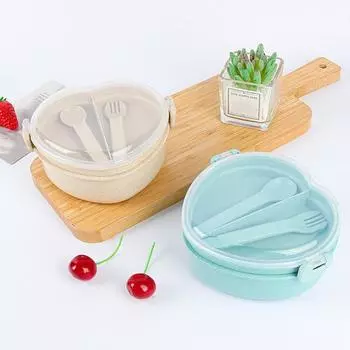 1 комплект, легко моющийся футляр для обеда, герметичный практичный двухслойный ящик для хранения продуктов в форме сердца бежевый