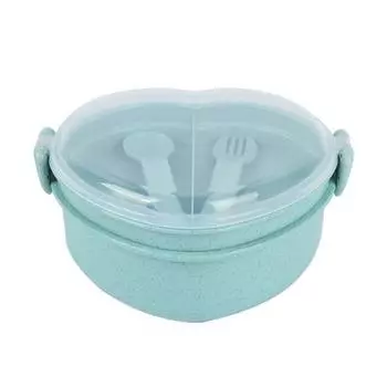 1 комплект, легко моющийся футляр для обеда, герметичный практичный двухслойный ящик для хранения продуктов в форме сердца бежевый