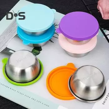 1 комплект, легко моющийся контейнер для приправ с крышкой, портативное блюдо для приправ, блюдце, контейнер для соуса светло-синий