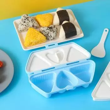 1 комплект легкой формы для изготовления онигири, простой в использовании, практичный инструмент для изготовления треугольников с 6 сетками baby голубой