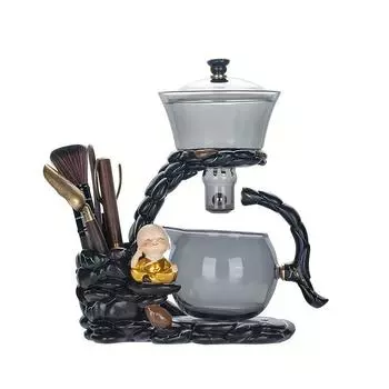 1 комплект, ленивый чайный сервиз, магнитная отвод воды, вращающаяся крышка, чаша, чайник, автоматический стеклянный чайник, чайная канистра, чайные чашки, поднос для чая, китайский чайный набор кунг-фу Tea Maker+ 6 Cups