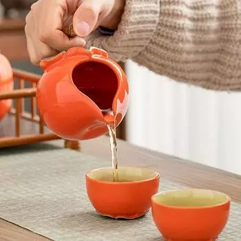 1 комплект, ленивый чайный сервиз с хурмой, керамический чайник, автоматический чайный сервиз с хурмой, элитный чайник, чайная чашка, подарочные коробки для дома, ресторана, отеля, офиса, чайный набор One Set