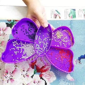 1 комплект лоток для алмазной живописи, дизайн с несколькими отделениями, большая емкость, лоток в форме бабочки, принадлежности для рукоделия «сделай сам»