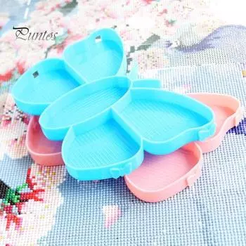 1 комплект лоток для алмазной живописи, дизайн с несколькими отделениями, большая емкость, лоток в форме бабочки, принадлежности для рукоделия «сделай сам» фиолетовый