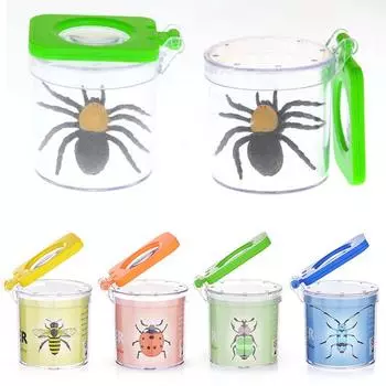 1 комплект, ловушка для мелких животных с пинцетом, откидная крышка, увеличительная коробка для животных, портативная прозрачная клетка для животных, банка для детей, исследование природы, животные, растения 1 Set