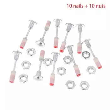 1 комплект M8 Винт Гайка Гвозди для гвоздезабивных пистолетов Многоцелевые наборы гвоздей Гвоздезабивной пистолет Ручной Сталь Бетонные гвозди Ручной Стальной гвоздь 10set