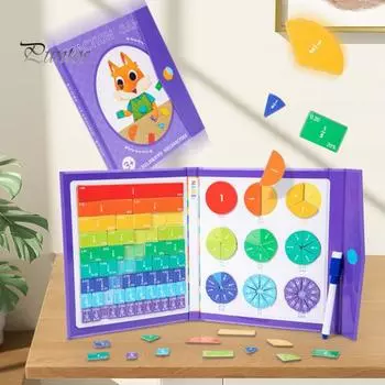 1 комплект магнитных плиток с дробями, круги, проценты, десятичная дробь, изучение математики, манипуляции, учащиеся начальной школы, учебное пособие, образовательная дробь set