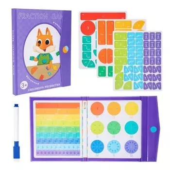 1 комплект магнитных плиток с дробями, круги, проценты, десятичные дроби, изучение математики, манипулятивные материалы, элементарные учебные пособия, образовательная головоломка с дробями set