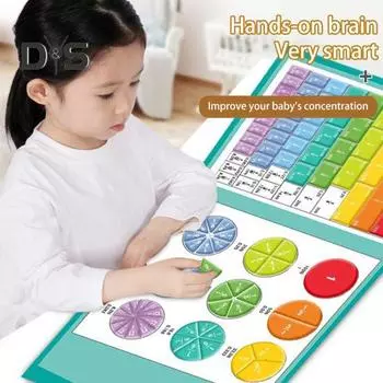 1 комплект магнитных плиток с дробями, круги, проценты, десятичная дробь, изучение математики, манипуляции, учащиеся начальной школы, учебное пособие, образовательная дробь 1 Set