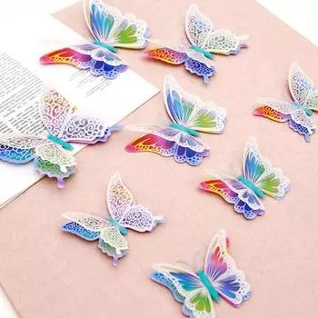 1 комплект магнитов на холодильник с флуоресцентными бабочками из ПВХ, креативные милые 3D-магниты на холодильник