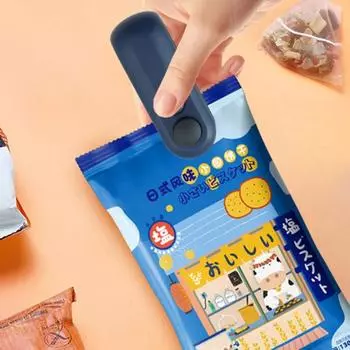 1 комплект, машина для запечатывания пакетов, аккумуляторная запечатывающая машина для пакетов с резаком, сохраняющая свежесть, запечатывающая машина для хранения продуктов для дома синий