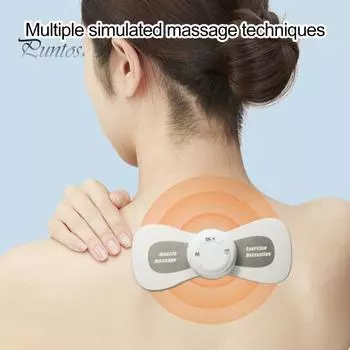 1 комплект, массажный пластырь, десятки импульсов, имитация силы, микротоковая зарядка через USB, 6 режимов, электрический массажер для шеи, уход за здоровьем, товары для дома Small