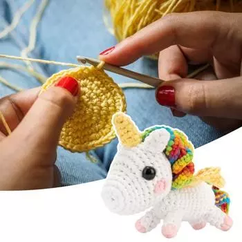 1 комплект материалов для вязания крючком. Набор для вязания крючком в форме животного с пошаговыми видео для взрослых и детей.